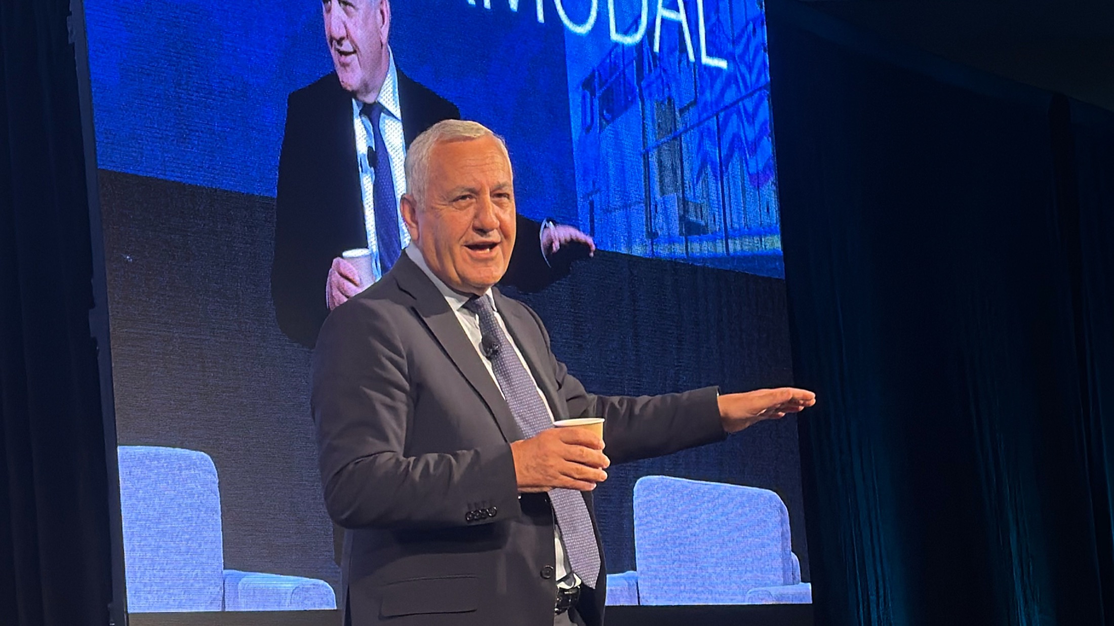 Union Pacific CEO Jim Vena speaking at the Intermodal Association of North America Expo