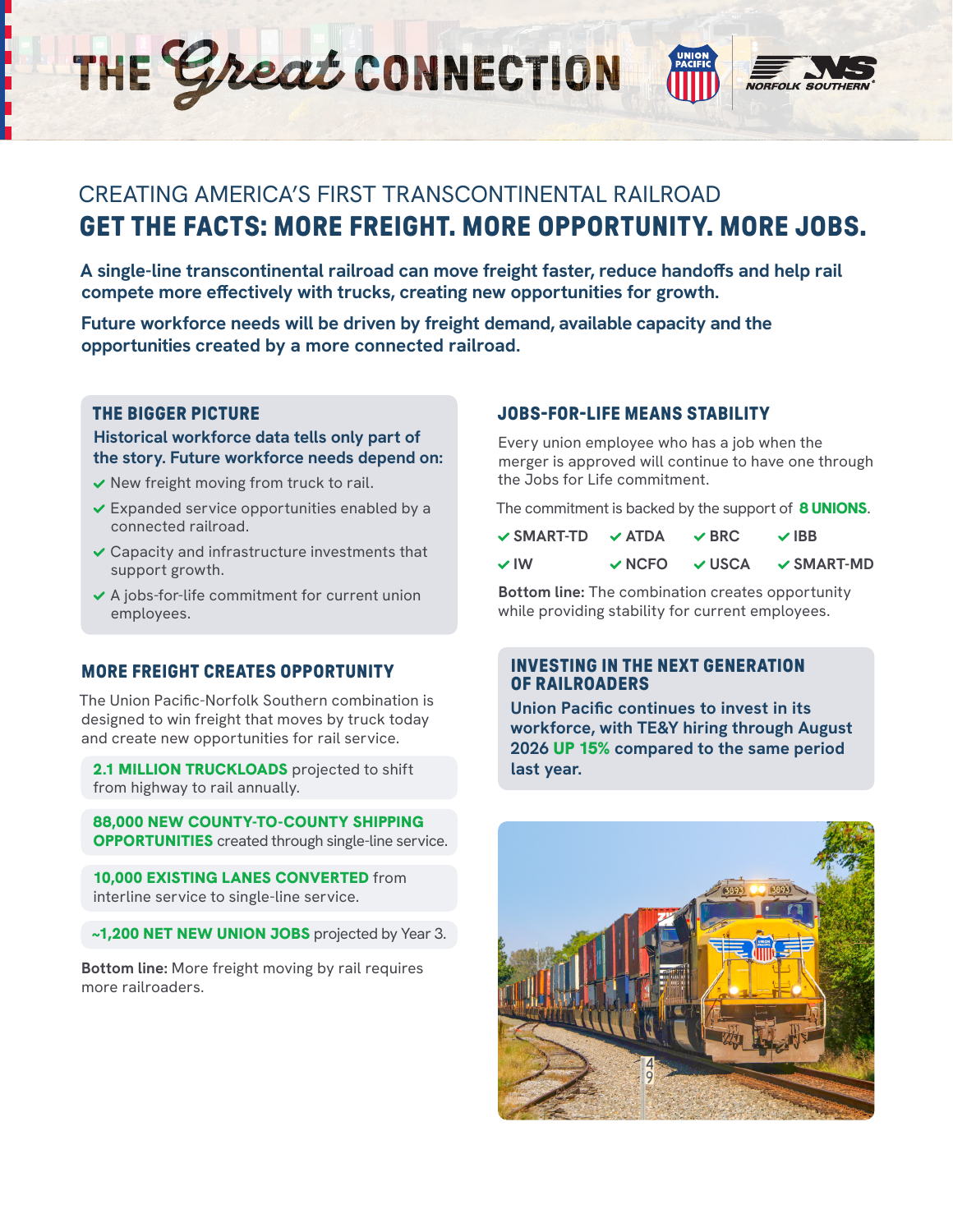 More Freight. More Opportunity. More Jobs. fact sheet preview